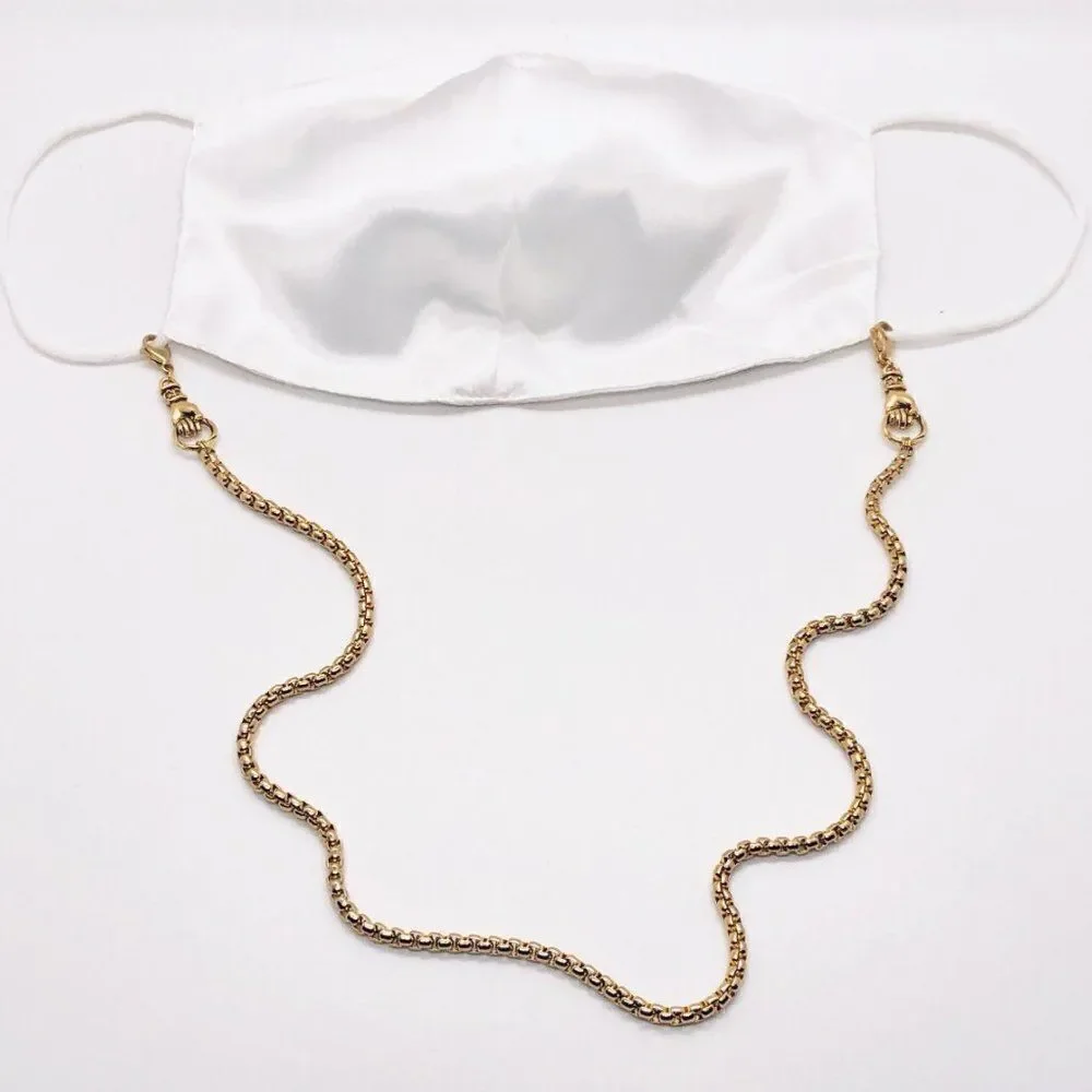 'Helping Hands' - Handmade Vintage Style Gold Box Link Mask Chain